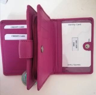 Fuchsia leather wallet